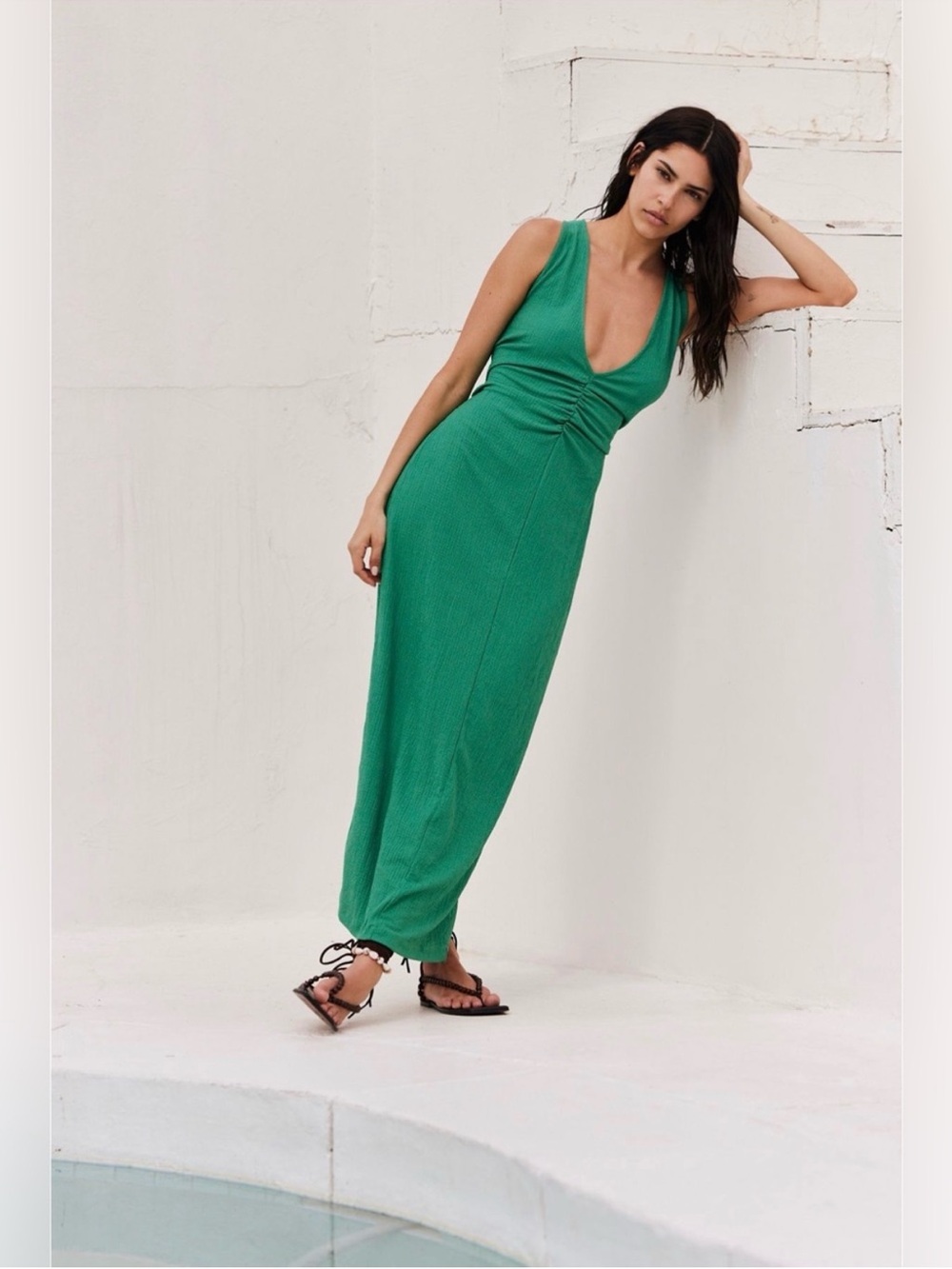Free People Lyla Green Midi Dress XS